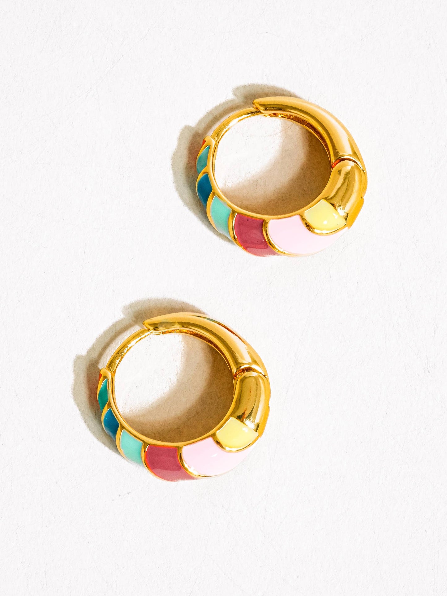 Paloma 18K Gold Colorful Striped Hoop Earring