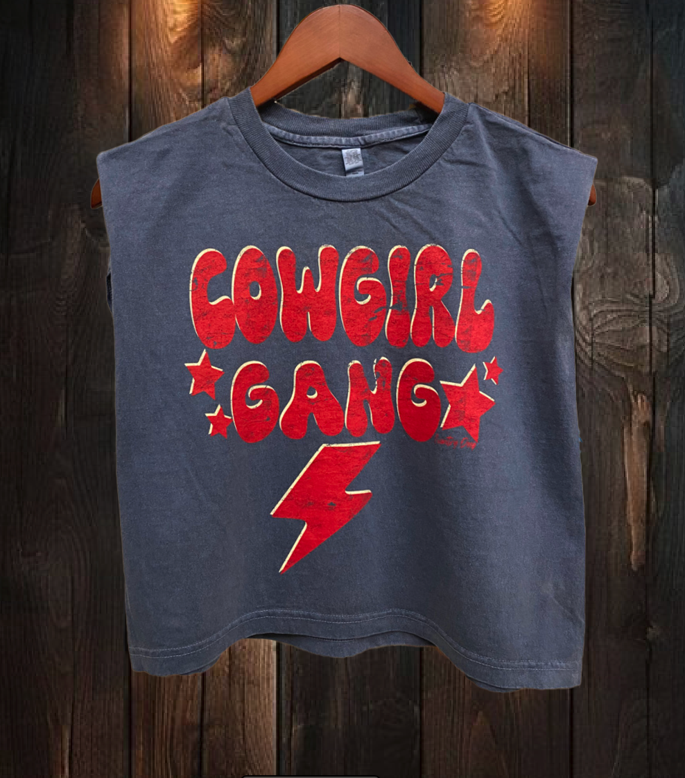 Cowgirl Gang Boxy Midriff Muscle top