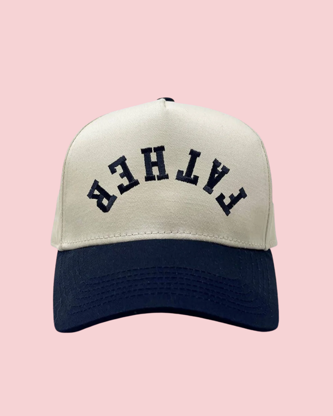 Two Tone Cap - Father (Upside Down) - Navy/Beige
