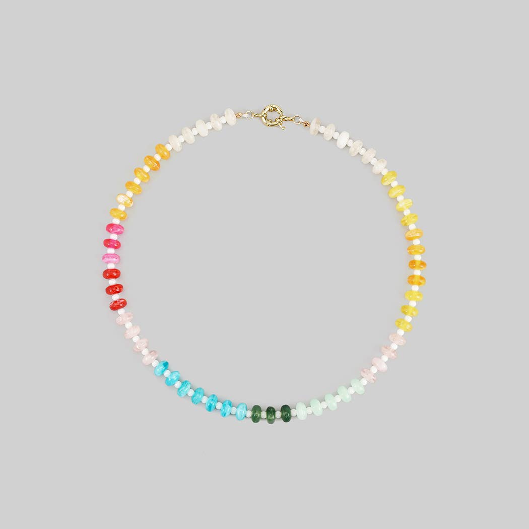MULTI COLORED BEADED NECKLACE