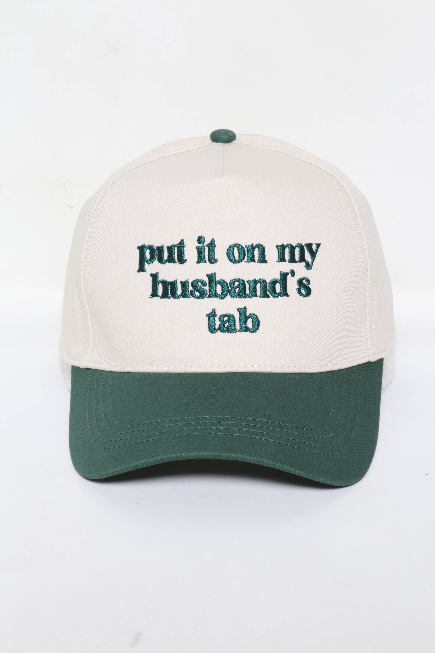 PUT IT ON MY HUSBAND'S TAB Embroidery Baseball Caps