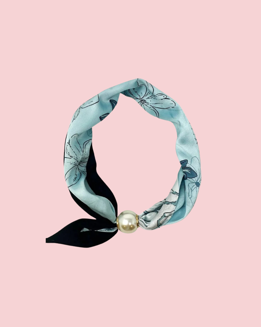 Collar Scarf Necklace with Pearl