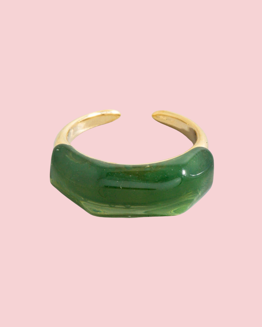 Resin Accent Gold Open Band Ring