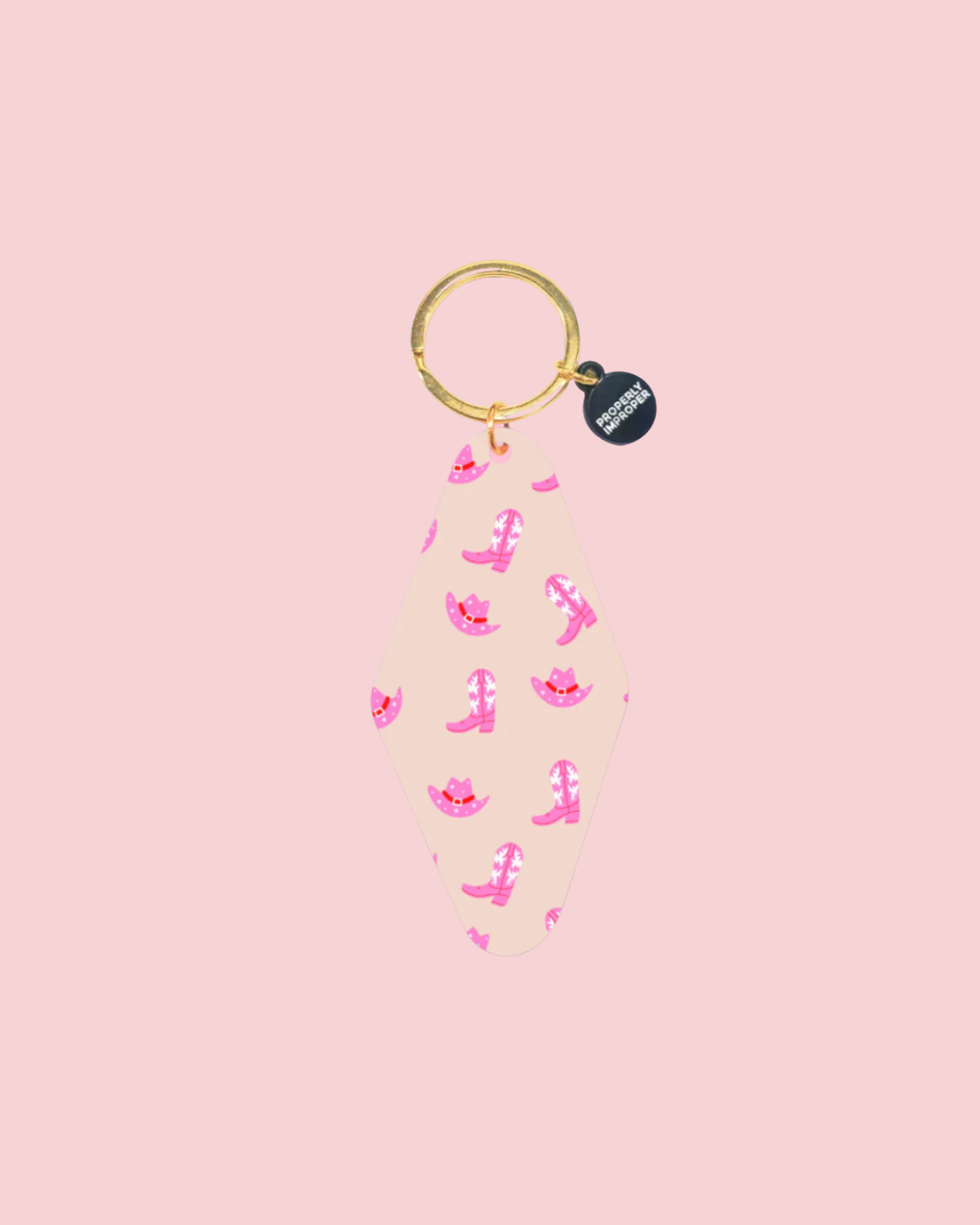 Cowgirl Boot and Hat Printed Keychain