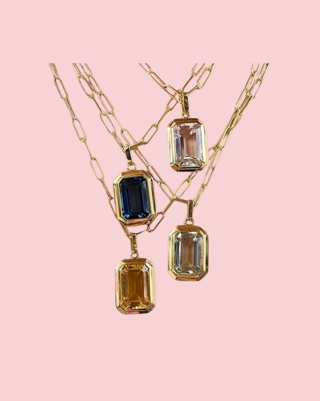 Vintage Style Stainless Steel Zircon Pendant Necklace