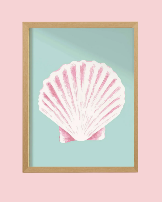 Aqua Seashell Print