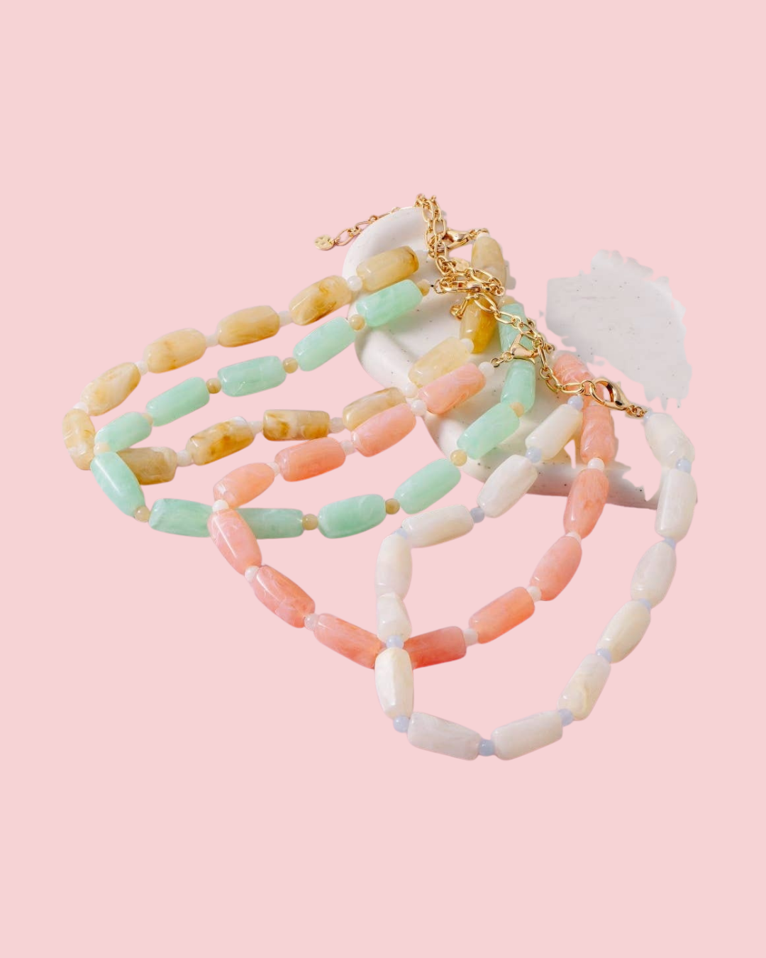 Marble Acrylic Beaded Necklace