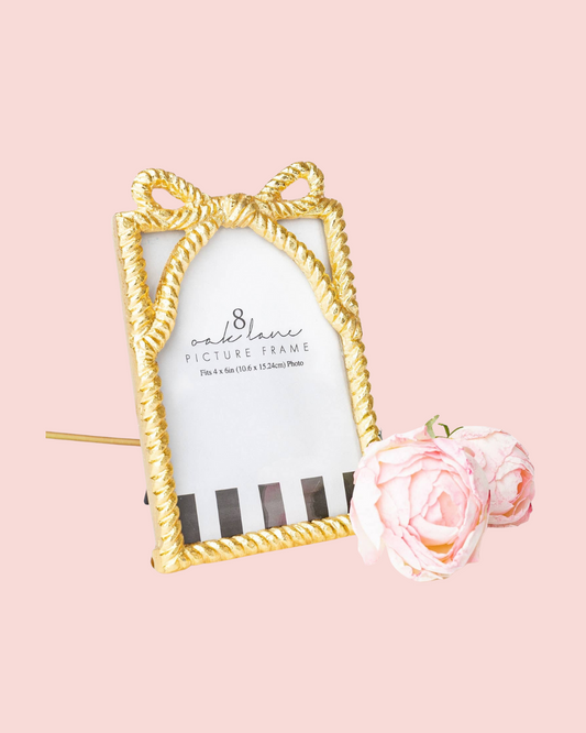 Gold Bow 4x6 Picture Frame