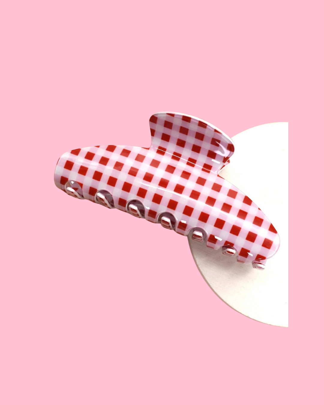 Jumbo Stripe Plaid Oval Claw Clip