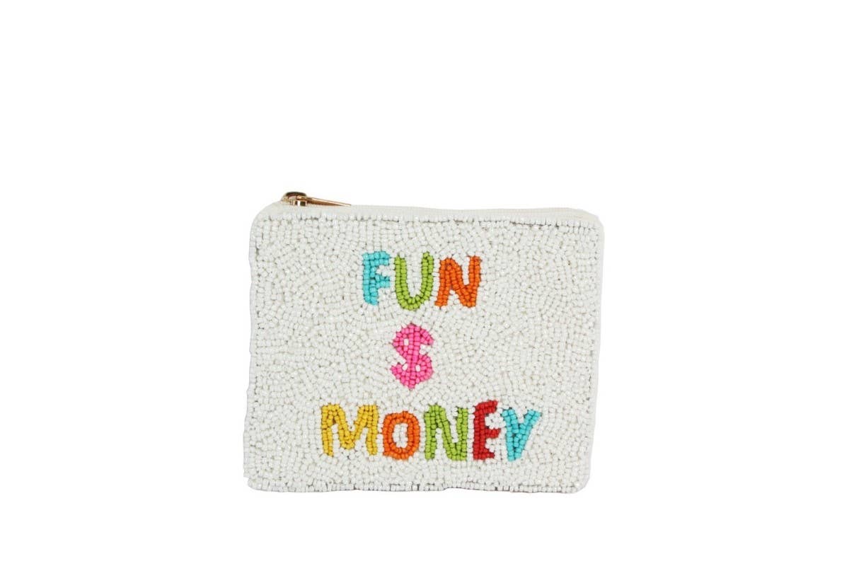 Ladies Fully Beaded FUN $ Theme Coin Purse