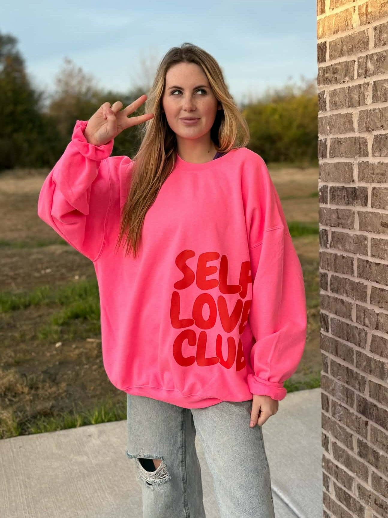 SELF LOVE CLUB SIDE PLACED SWEATSHIRT