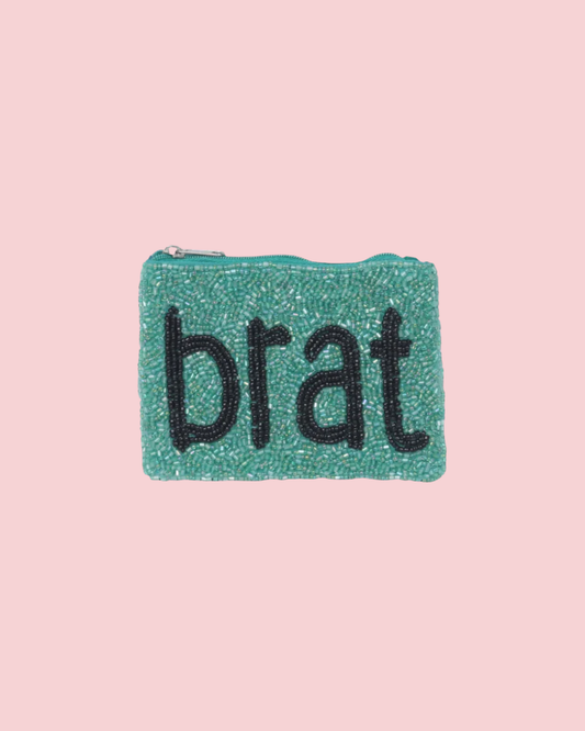 Ladies BRAT Themed Fully Beaded Coin Purse