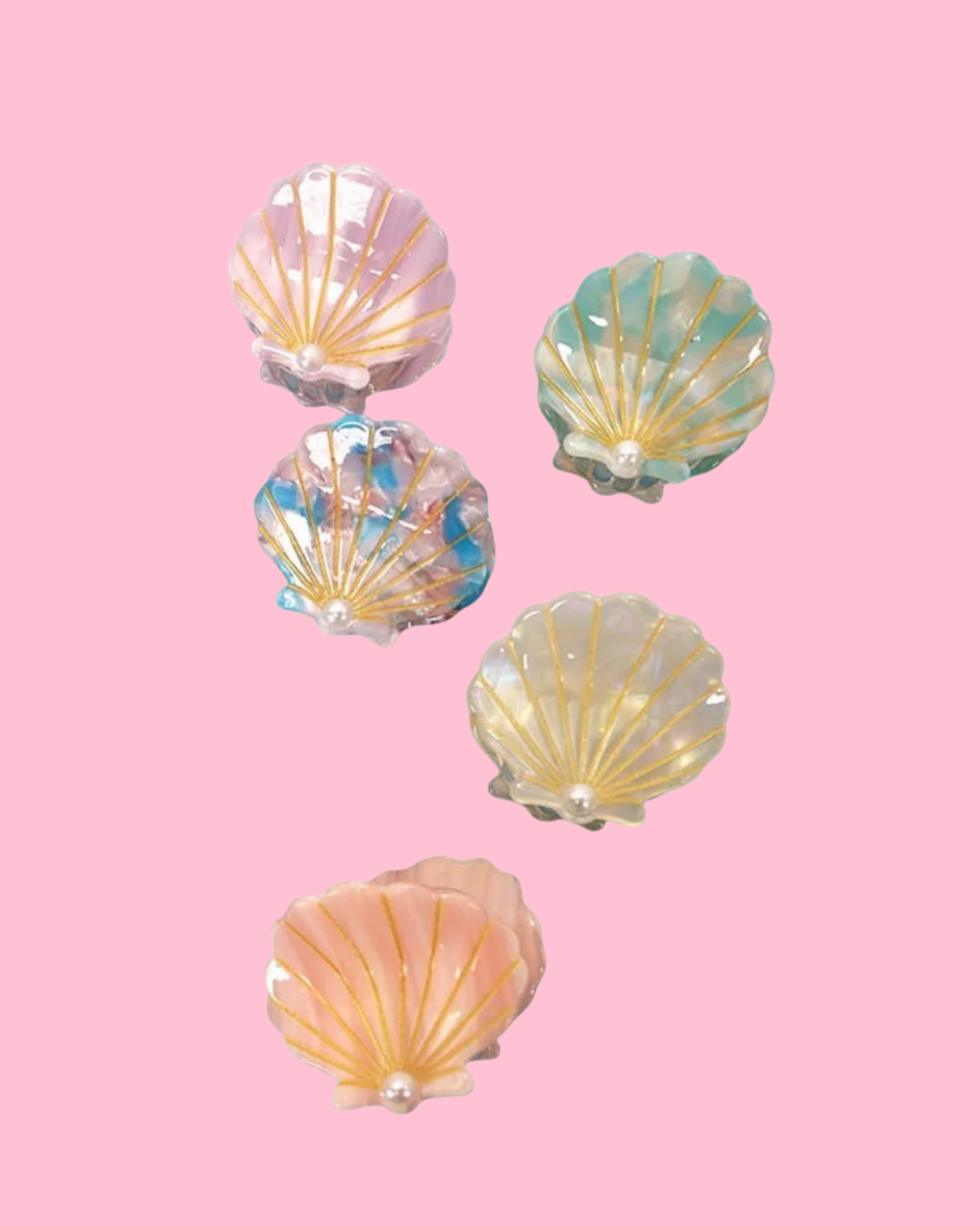 Mini Seashell Claw Clips