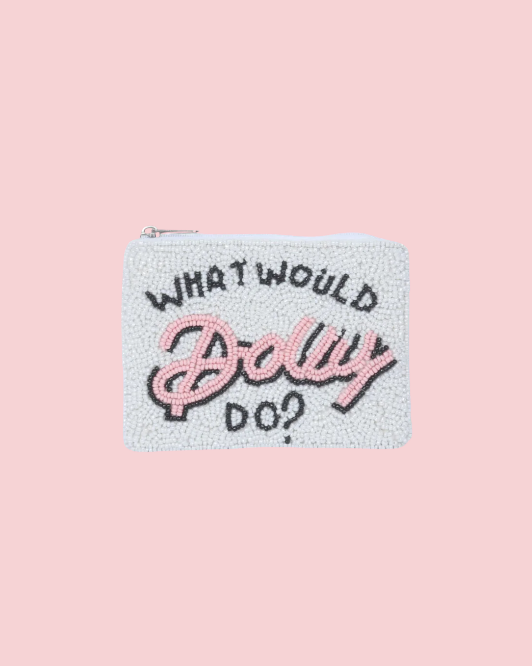 Ladies WHAT WOULD DOLLY DO Fully Beaded Coin Purse