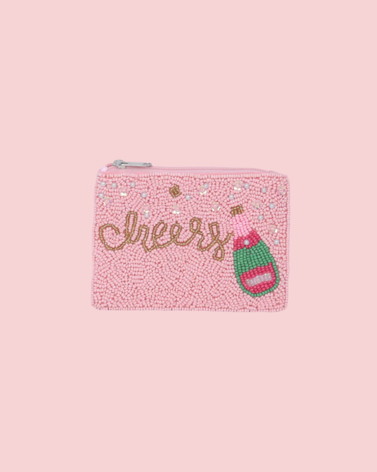 Cheers Themed Fully Beaded Coin Purse 