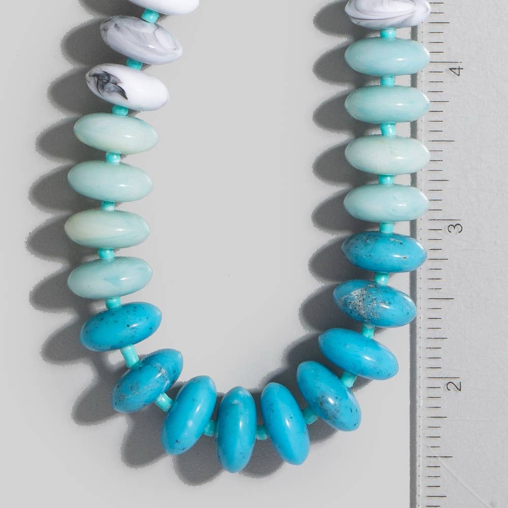 Marble Resin Disc Beaded Necklace