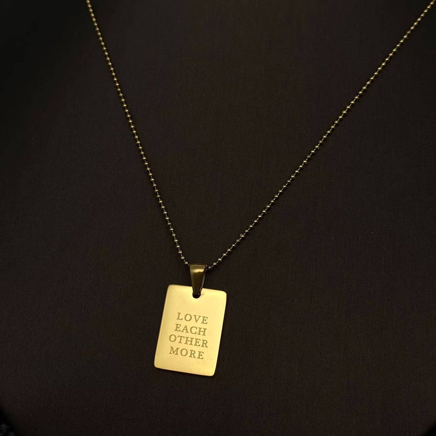 Inspiring Square Charm 18K Gold Plated S.Steel Necklace - FGS