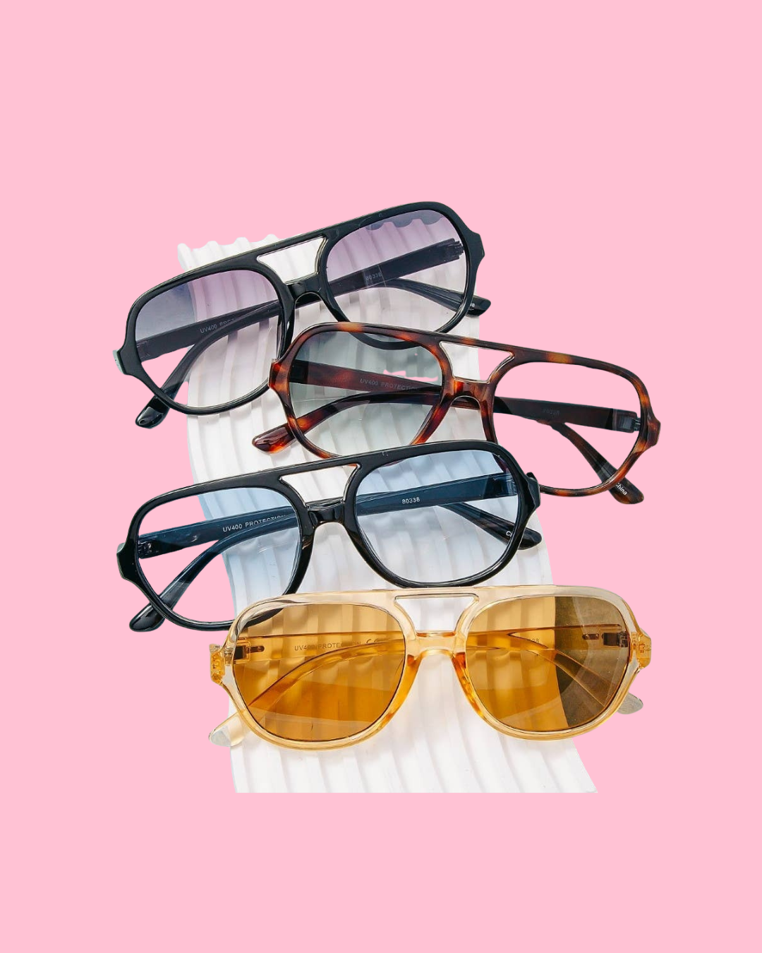 Thin Acetate Bridge Sunglasses Set