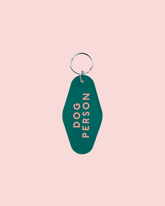 Dog Person - Retro Hotel Keychain
