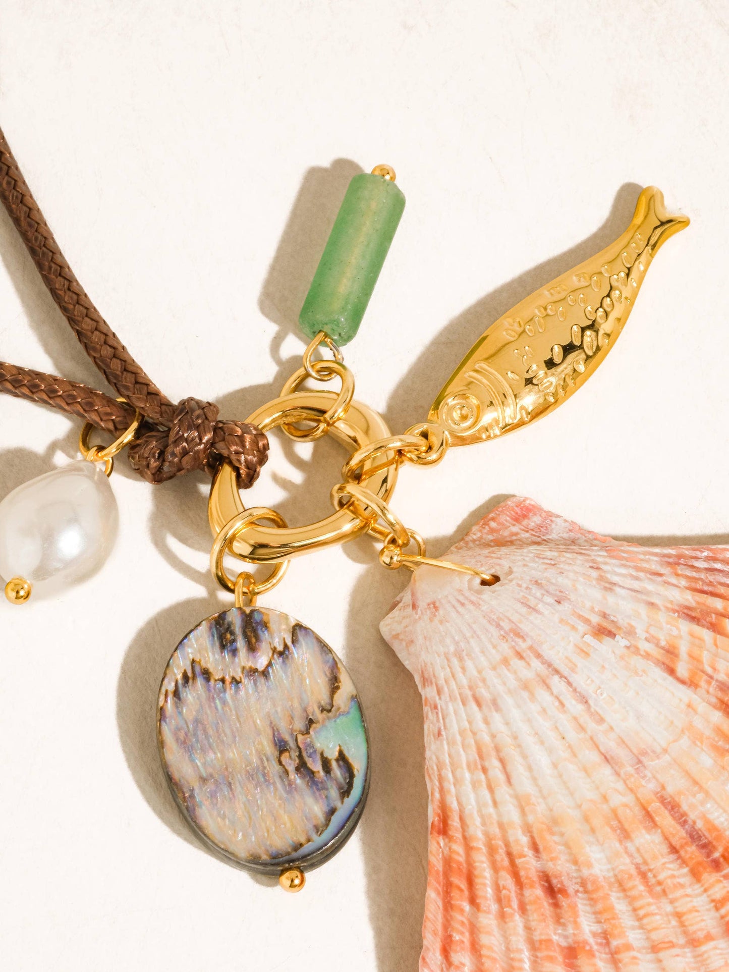 Sassari 18K Gold Non-Tarnish Coastal Shell Charm Necklace