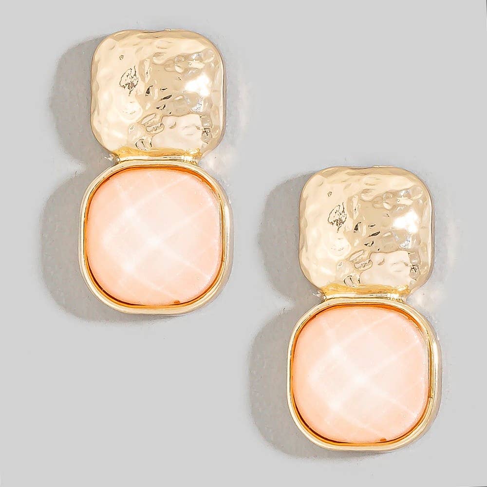 Faceted Square Resin Drop Earrings