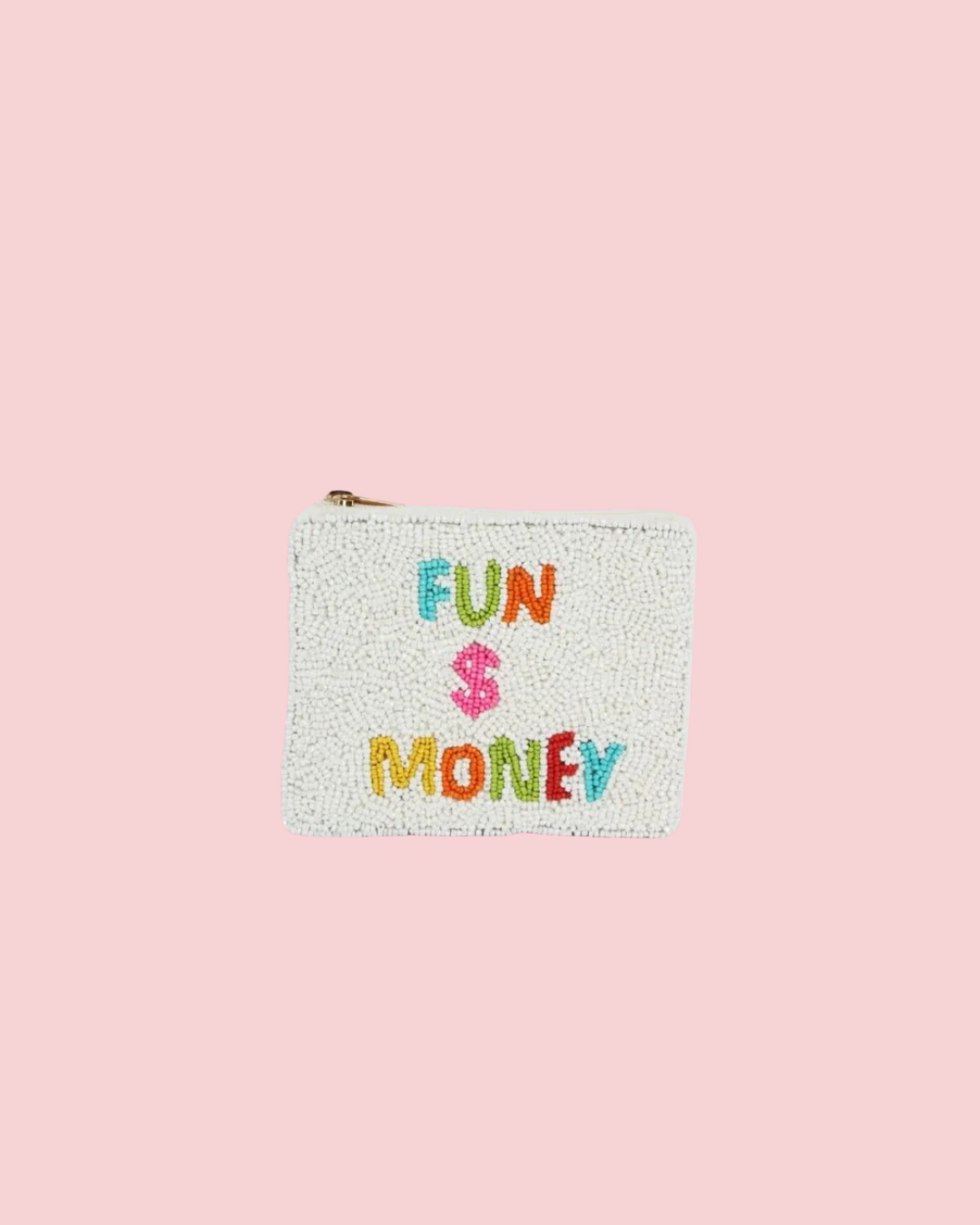 Ladies Fully Beaded FUN $ Theme Coin Purse