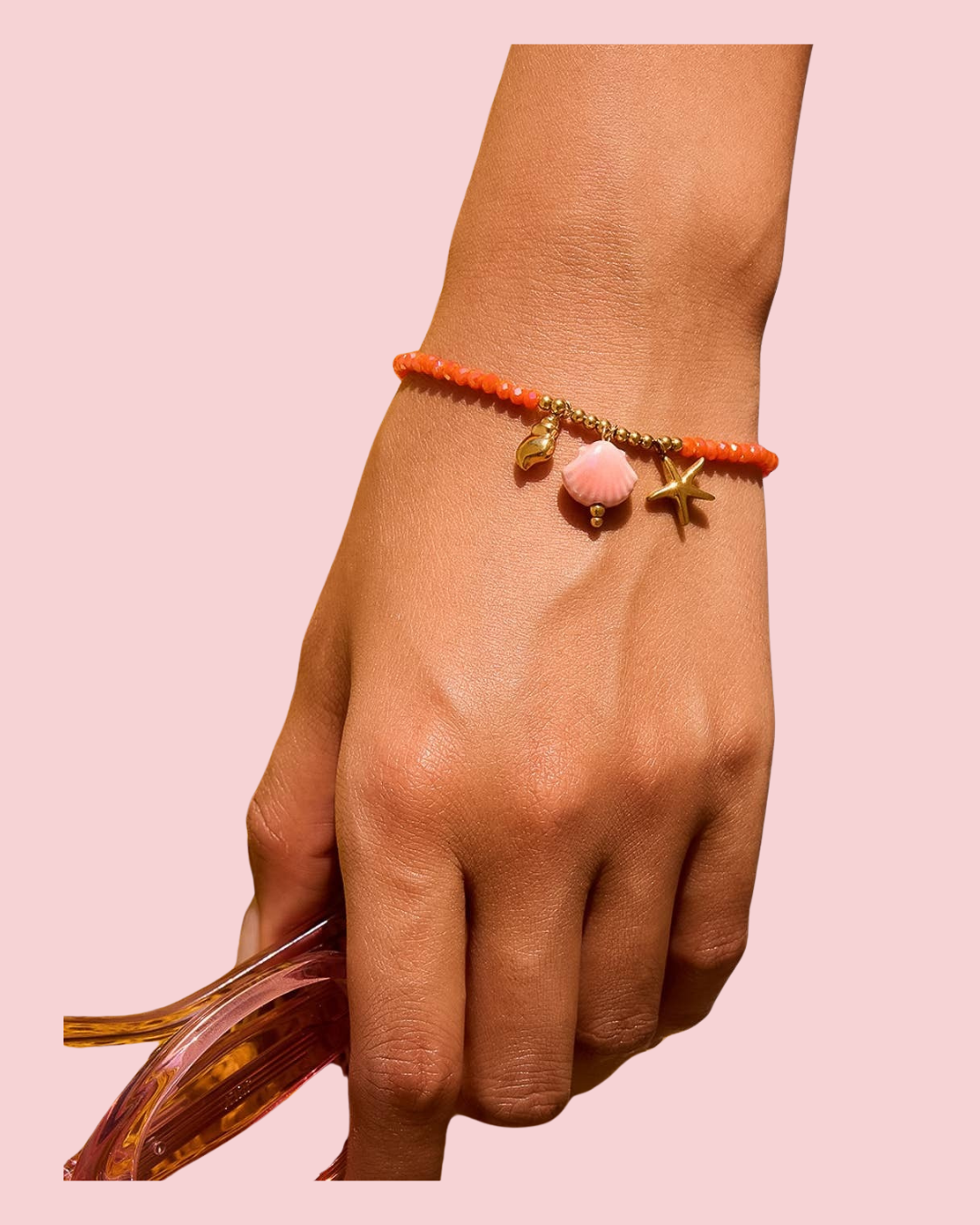 Fawn 18K Gold Non-Tarnish Shells and Star Beaded Bracelet