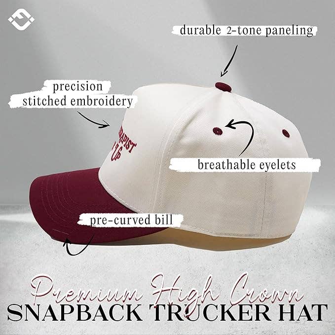 2-Tone Cap - My Therapist Gave Up - Burgundy/Beige