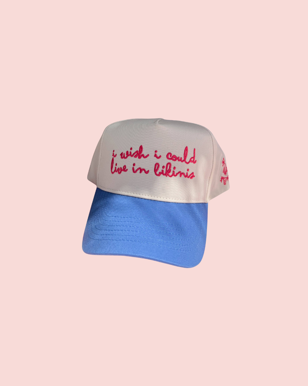 I Wish I Could Live in Bikinis - Periwinkle Vintage Trucker Hat