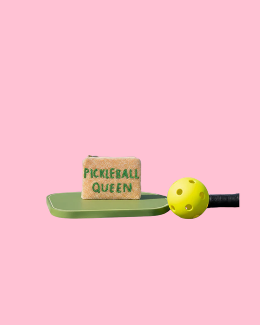 Ladies Fully Beaded  PICKLE BALL QUEEN Coin Purse