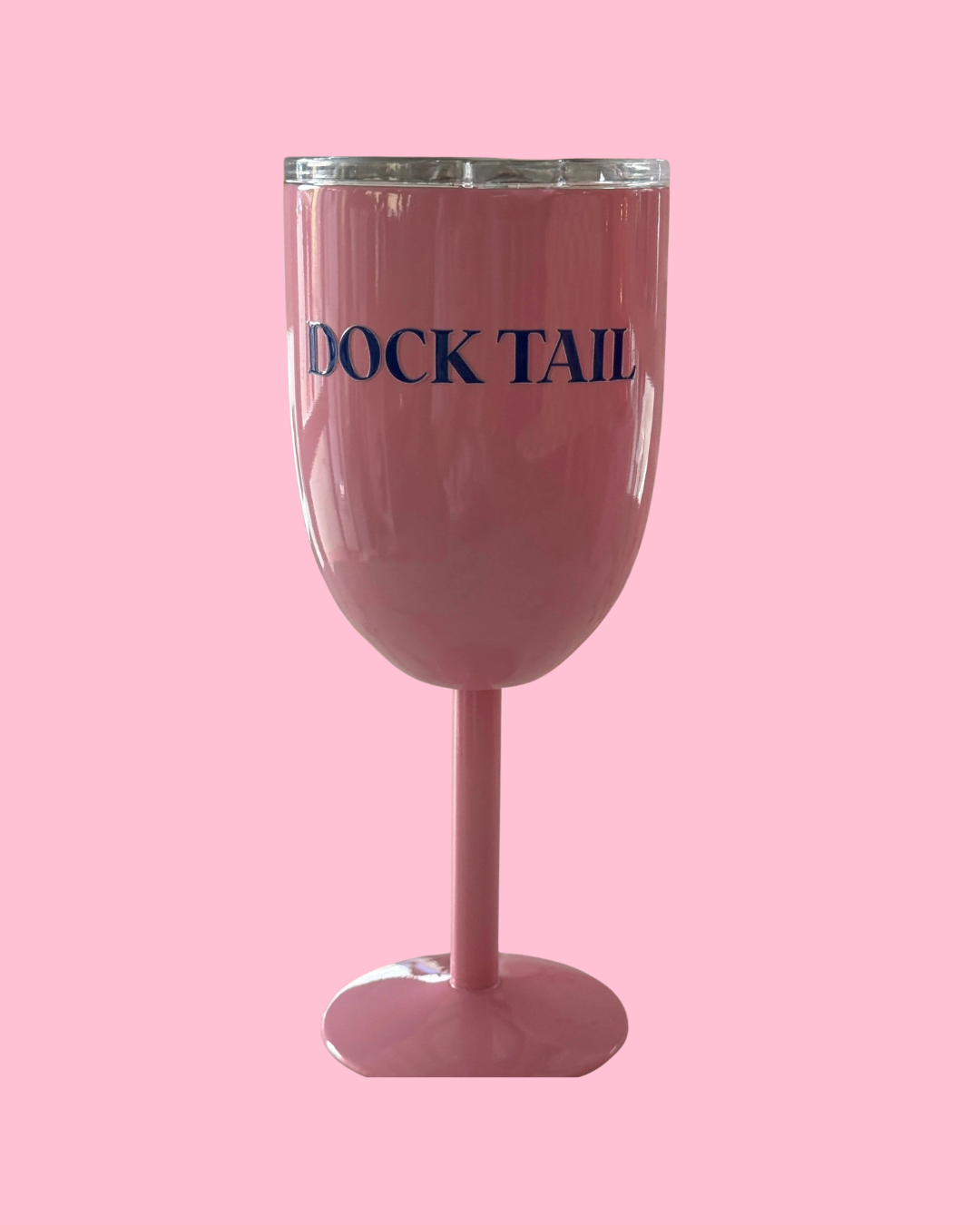 Pink Dock Tail Insulated Wine Goblet