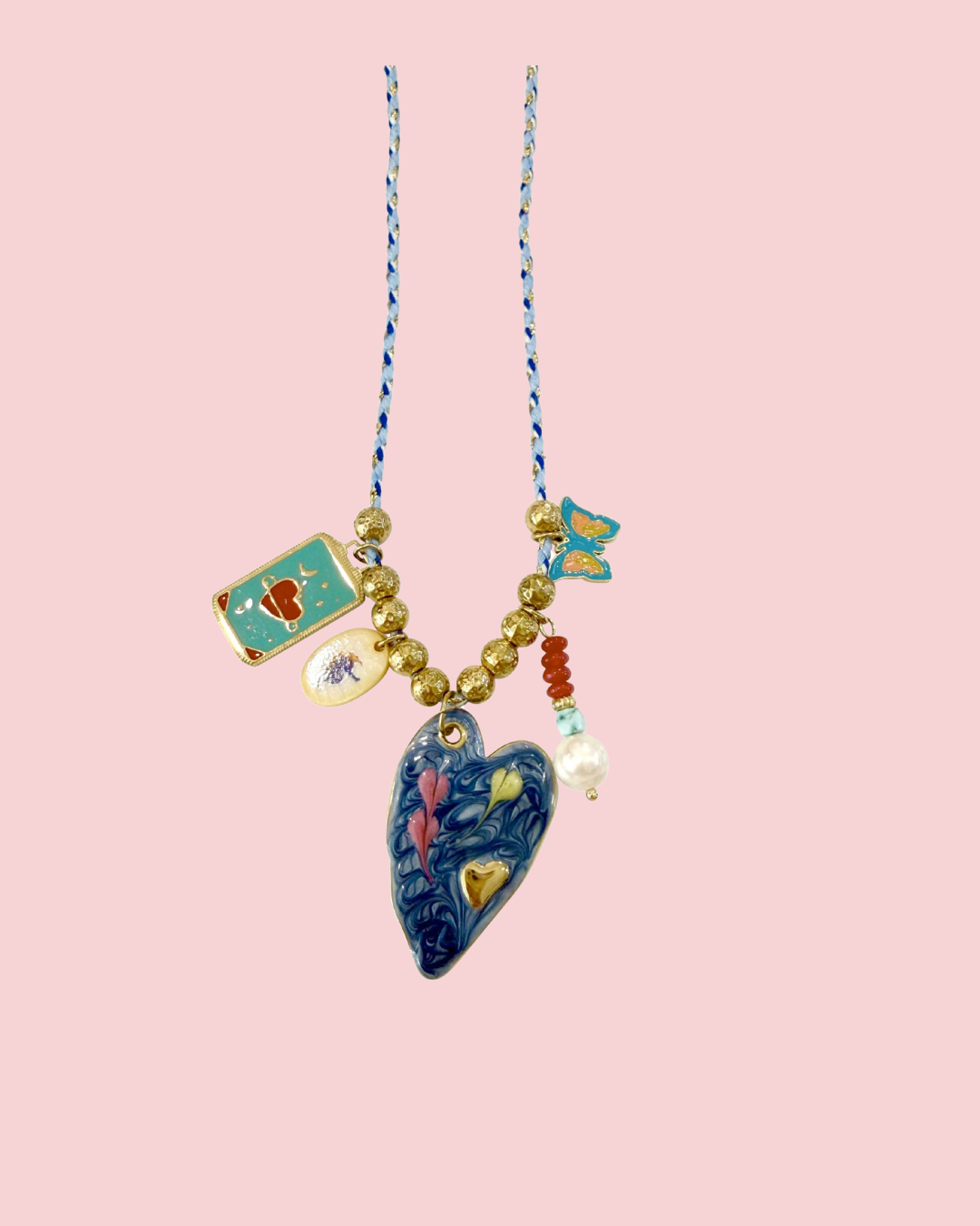 Madison Rainbow Heart Necklace