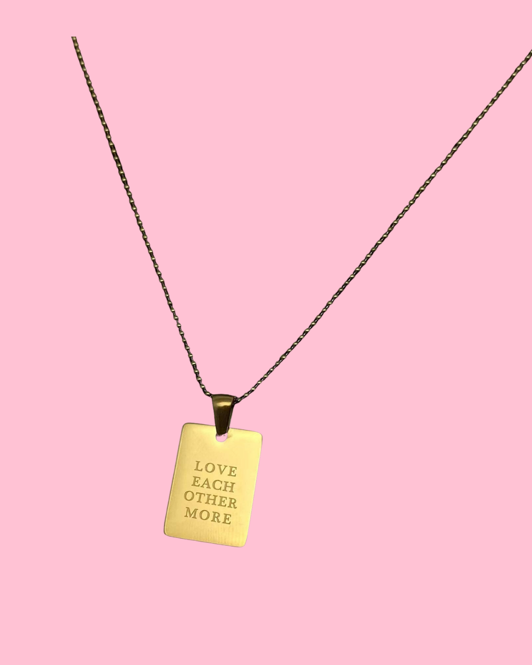 Inspiring Square Charm 18K Gold Plated S.Steel Necklace - FGS