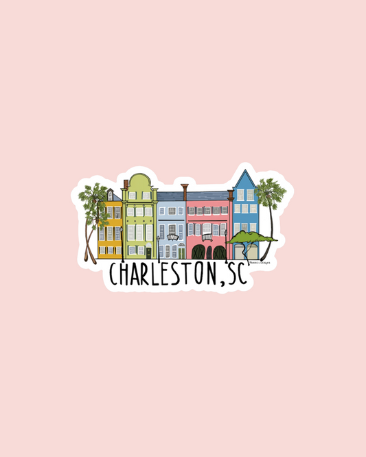 Rainbow Row Charleston, SC Sticker