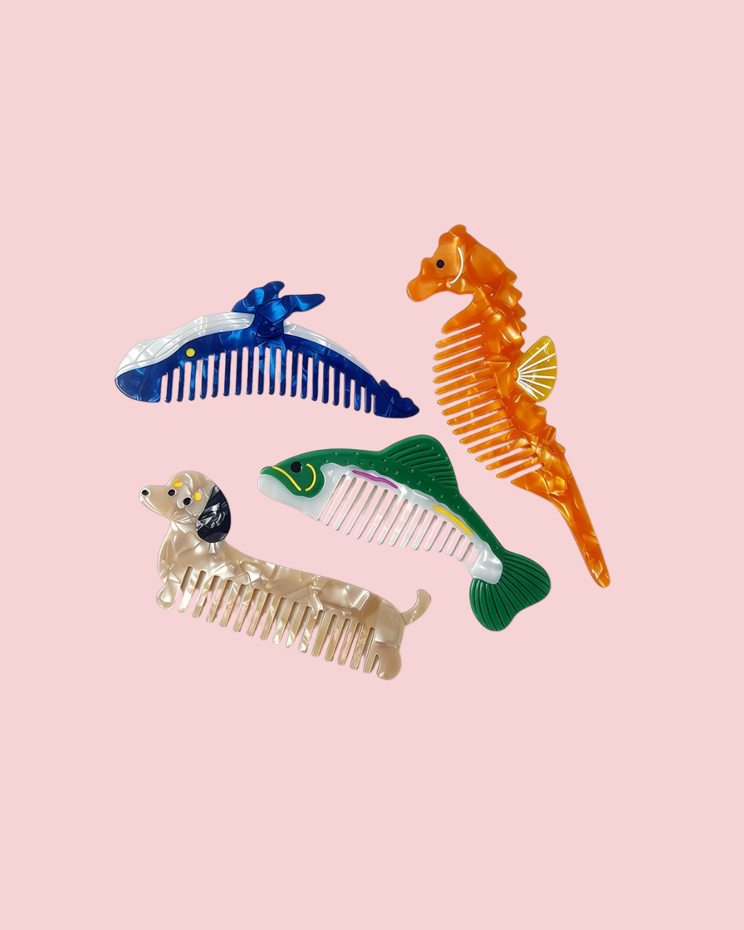Creative Bear Shape Acetate Hair Combs