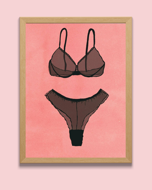 Getting Ready: black and pink Fine Art Print