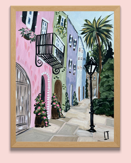 A Walk Along Rainbow Row: Charleston Inspired Print
