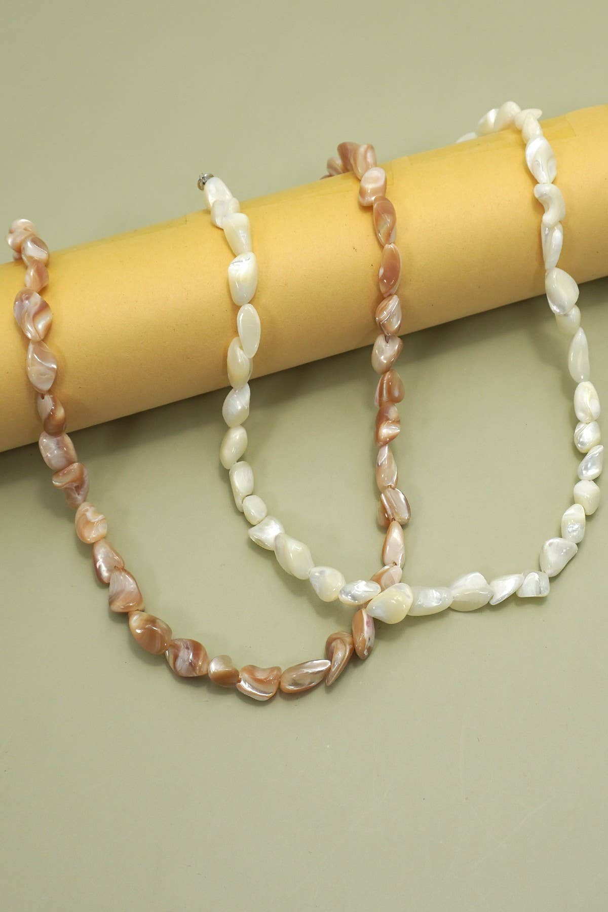 Iridescent Mother-of-Pearl Shell Nugget Necklaces