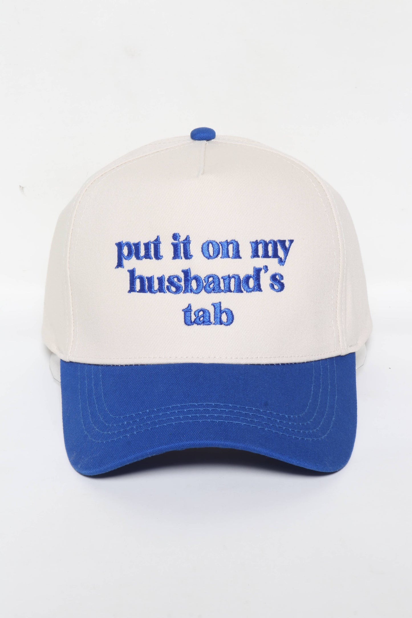 PUT IT ON MY HUSBAND'S TAB Embroidery Baseball Caps
