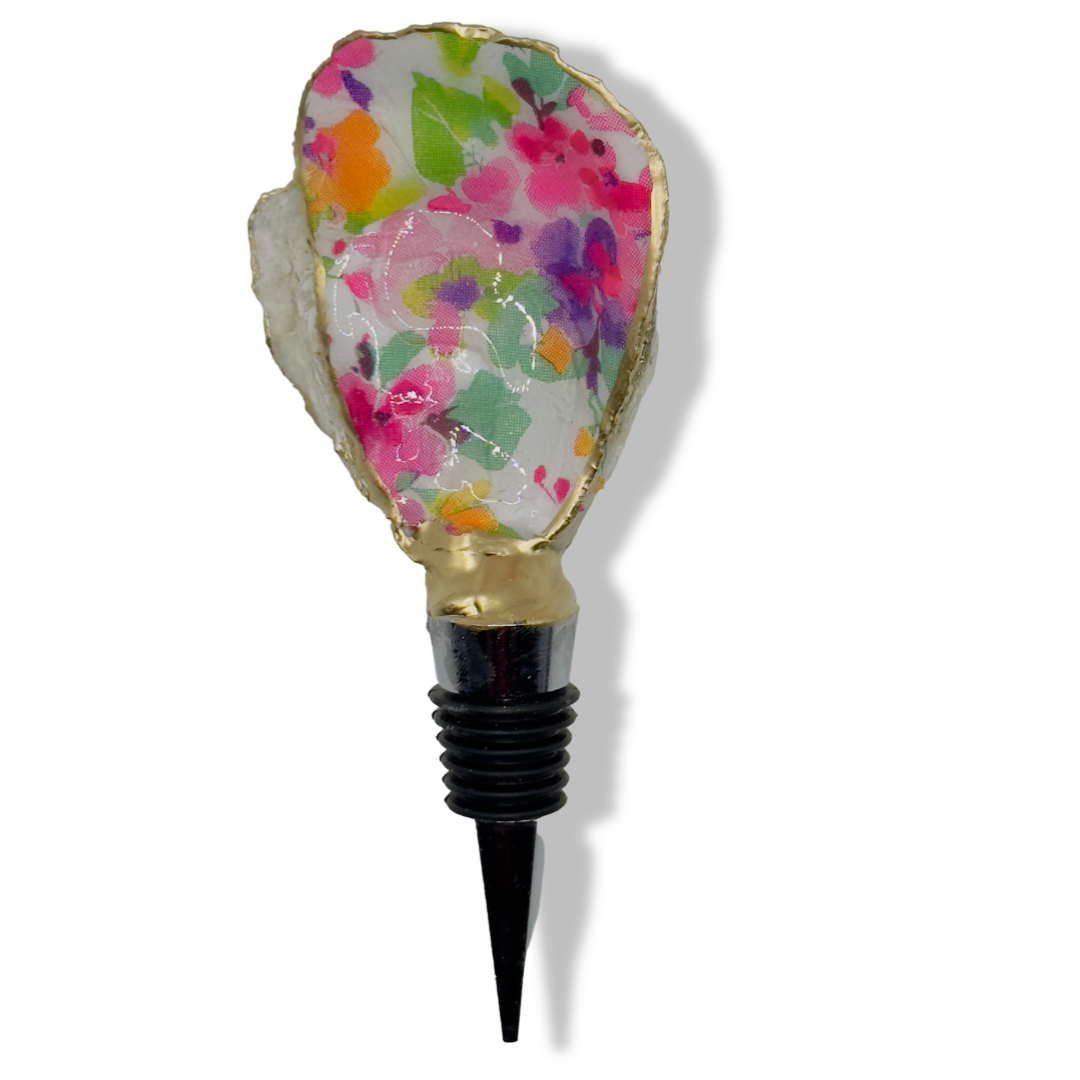 Bloom Burst Oyster Shell Wine Stopper – Gold Rim