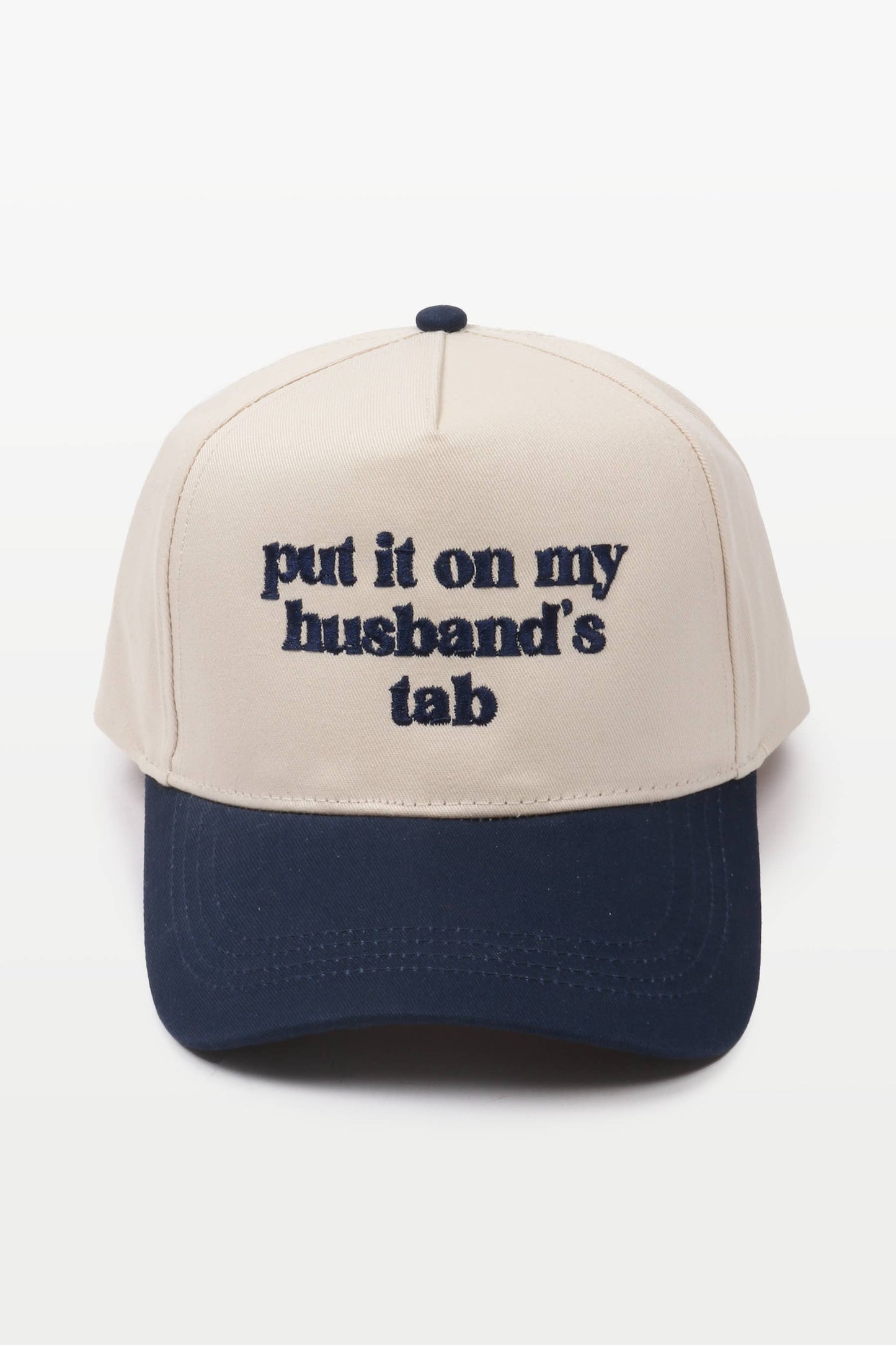 PUT IT ON MY HUSBAND'S TAB Embroidery Baseball Caps