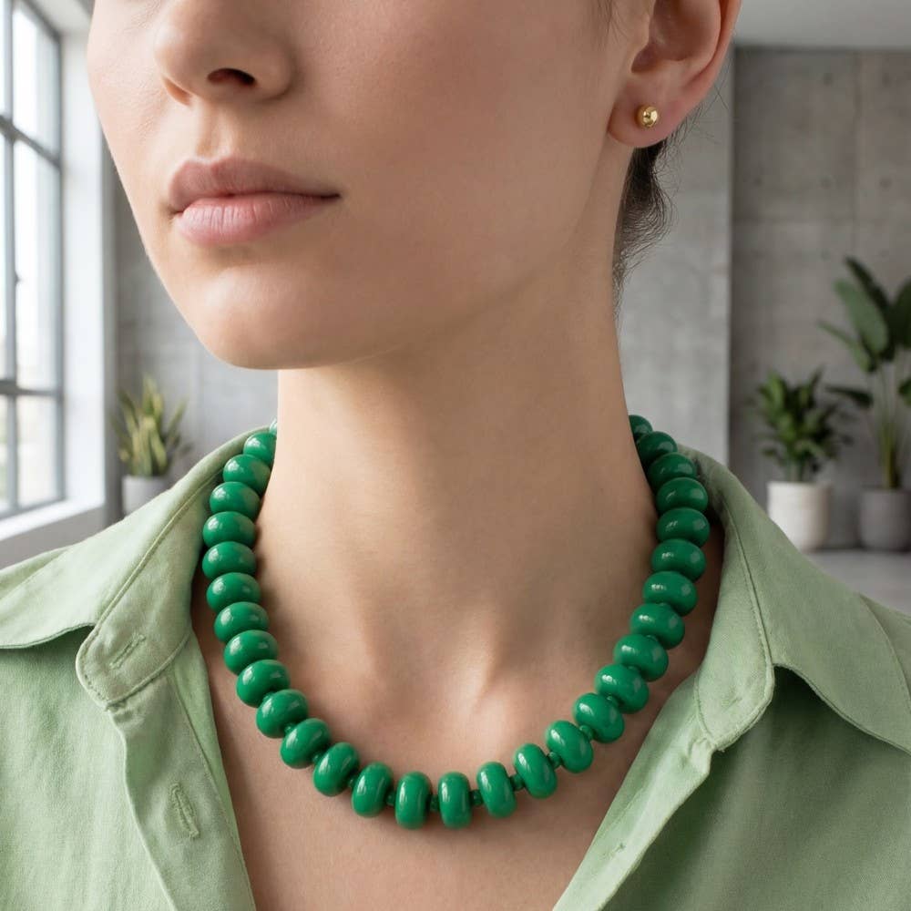 Bulky Acrylic Bead Link Necklace Set