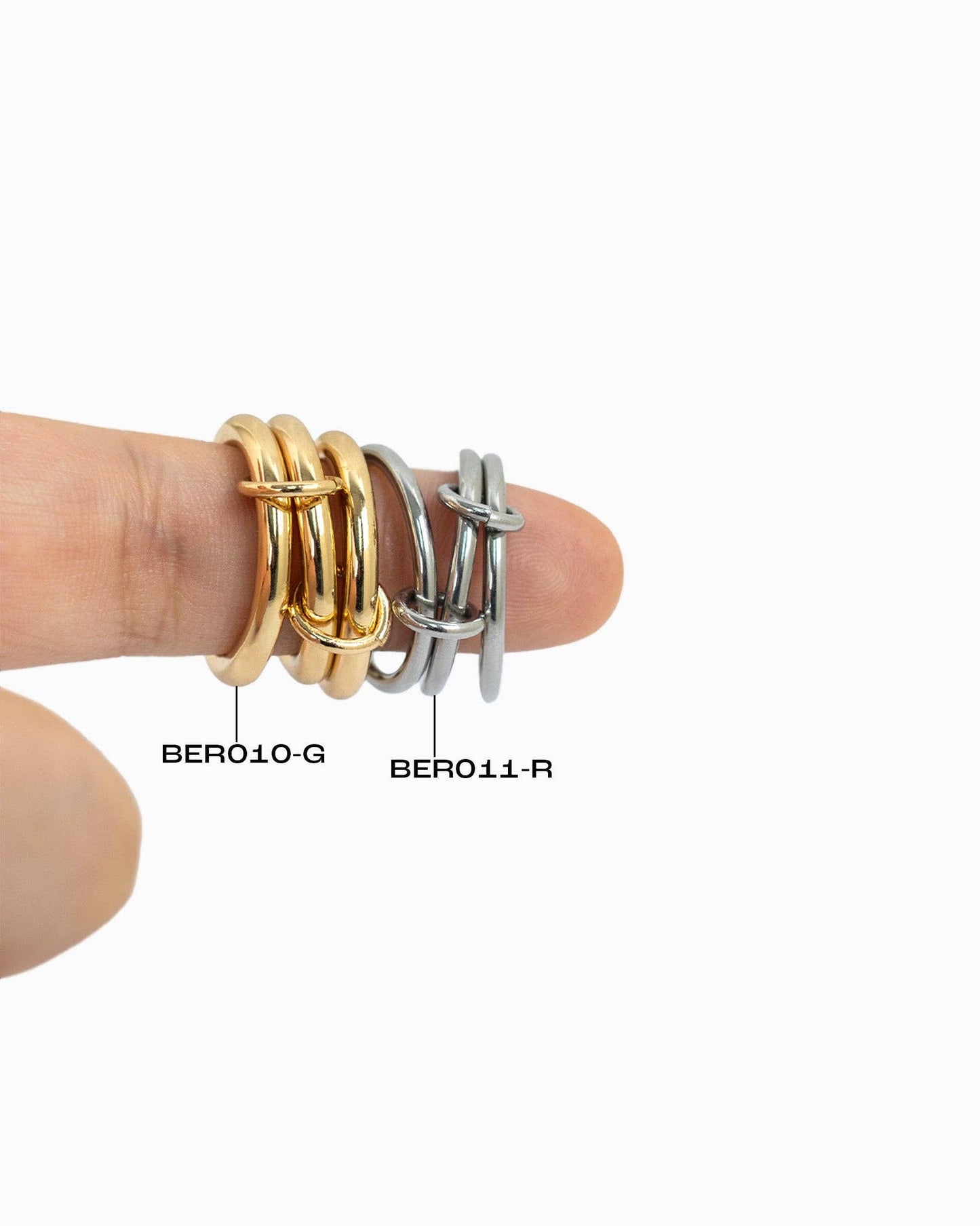 Minimal Gold Interlocking Ring