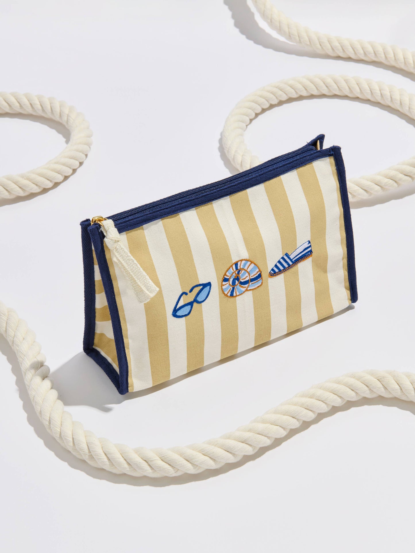 SHELLY ZIP POUCH,NATURAL