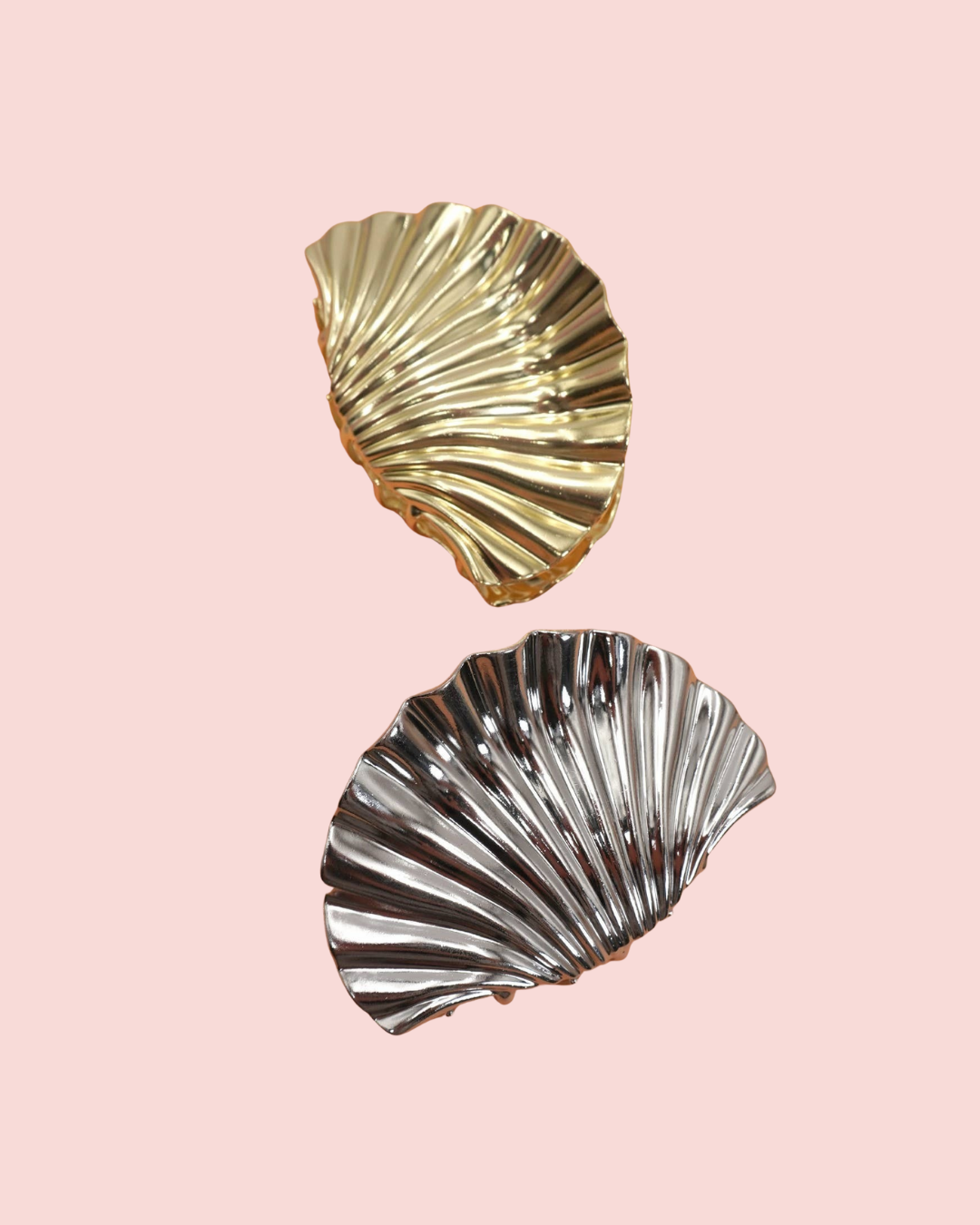SEASHELL  GOLD SILVER ALLOY HAIR CLAW HAIR CLIP | 40H934
