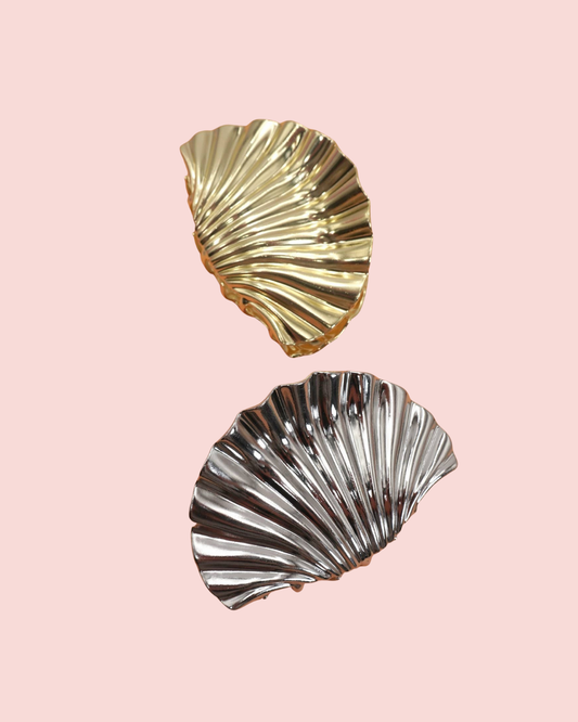 SEASHELL  GOLD SILVER ALLOY HAIR CLAW HAIR CLIP | 40H934