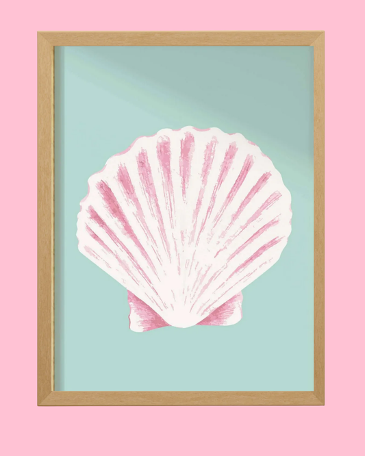 Aqua Seashell Print
