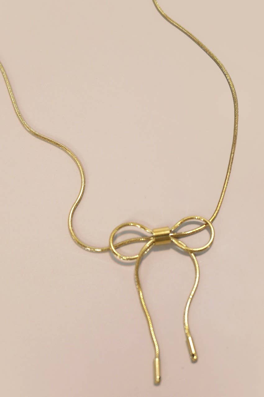 Stainless Steel Tarnish Free Bow Necklace