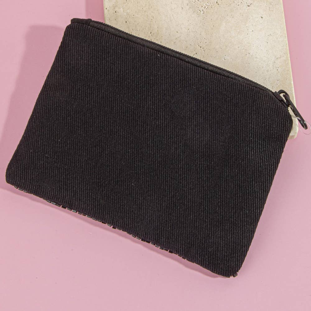 Bad Bitch Crown Beaded Coin Pouch