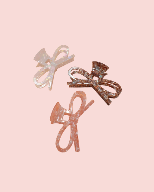 LARGE CUTE BOW RIBBON HAIR CLAW CLIPS | 40H870